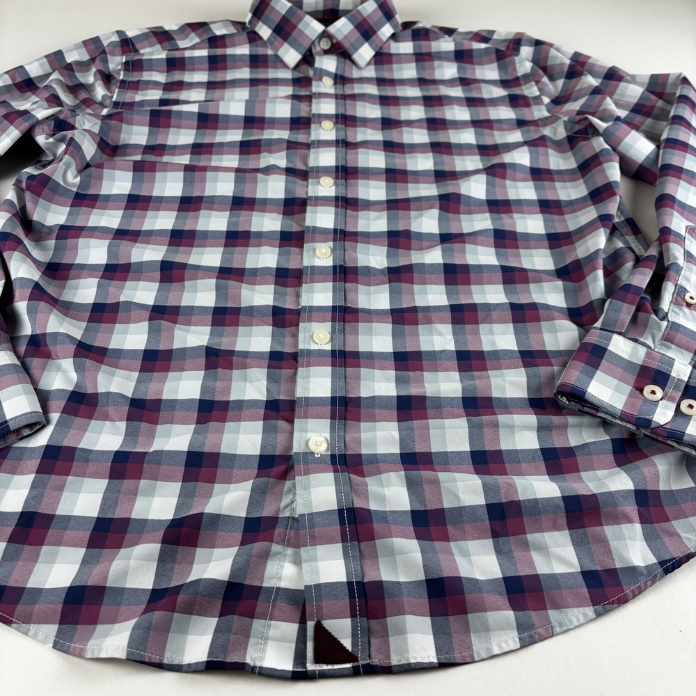 UNTUCKit Stever Hill Performance Men's Large Slim Plaid Nylon Button Up Shirt - Picture 2 of 10